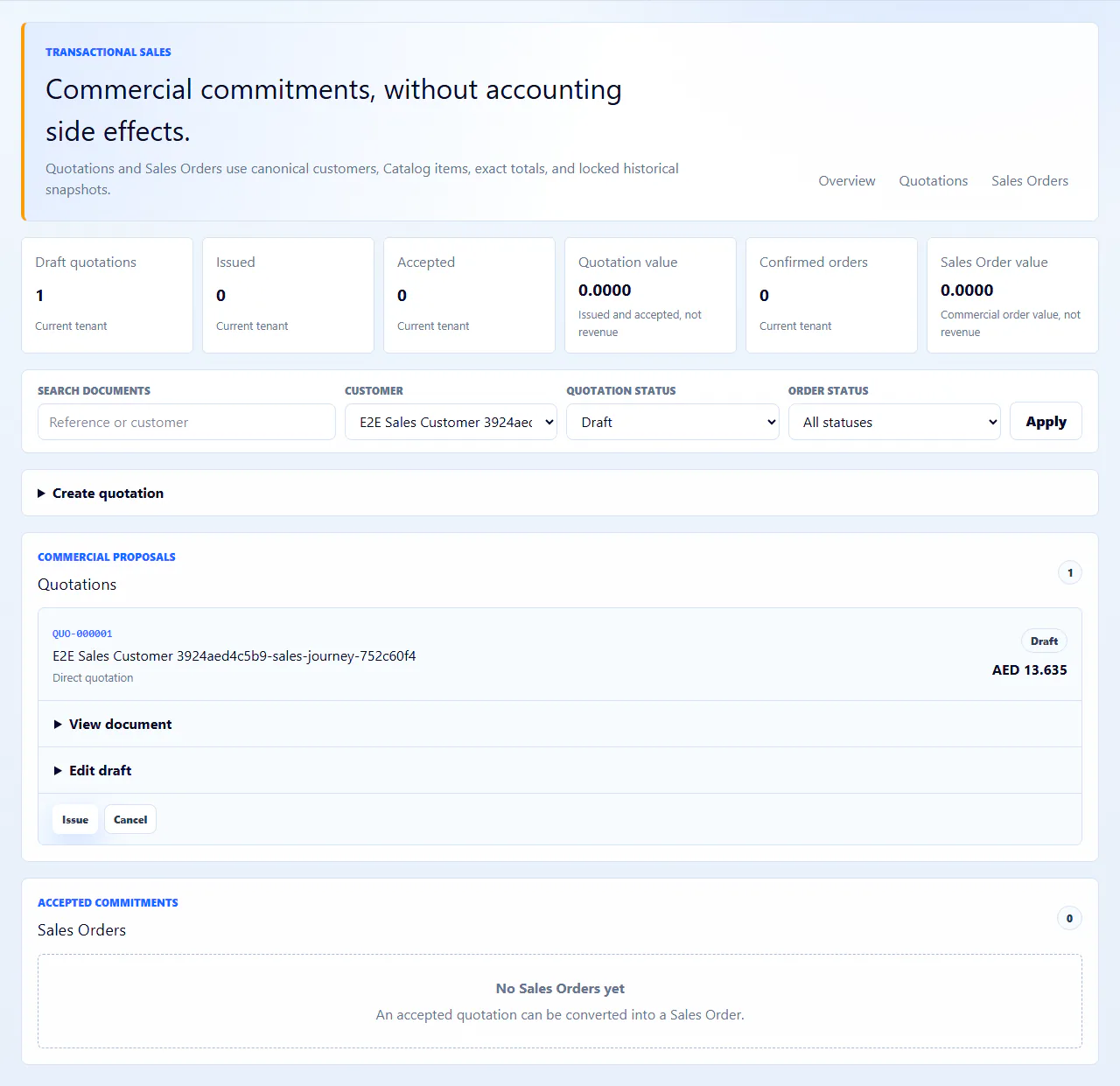 Zivanox Quote to sales order interface with illustrative synthetic data.